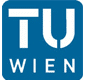 Lehrlingsportal.at Blaues und weißes Logo mit den Buchstaben "TU" über dem Wort "WIEN" in einem Quadrat.