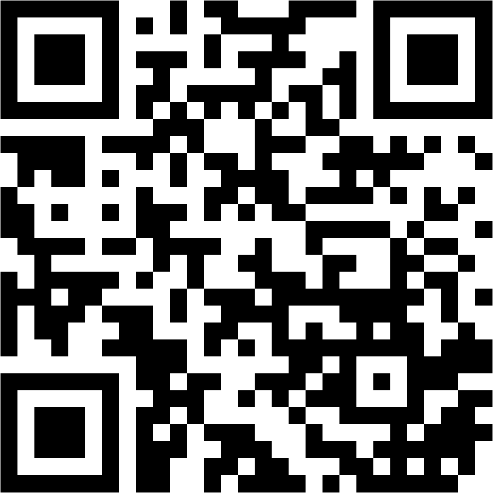 Lehrlingsportal.at Schwarzer und weißer QR-Code auf weißem Hintergrund, bestehend aus kleinen quadratischen Mustern.
