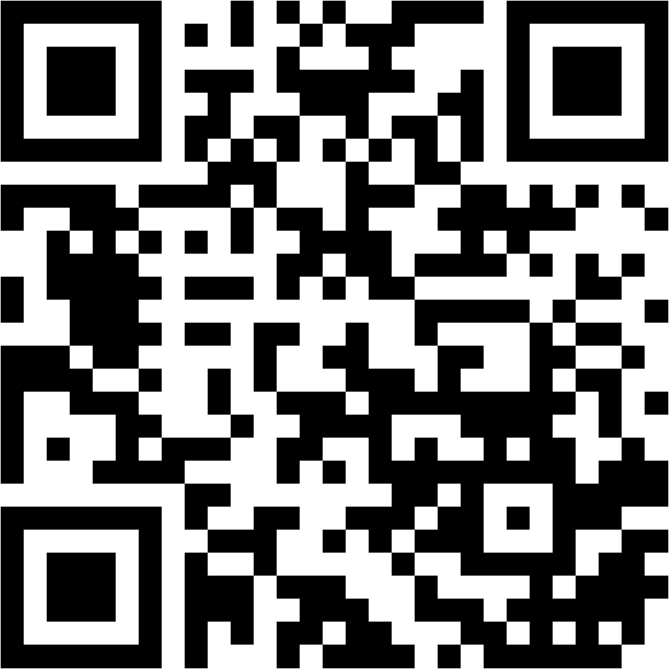 Lehrlingsportal.at Schwarzer und weißer QR-Code auf weißem Hintergrund. Der Code enthält ein Muster aus Quadraten und Rechtecken, das mit einem digitalen Gerät gescannt werden kann.