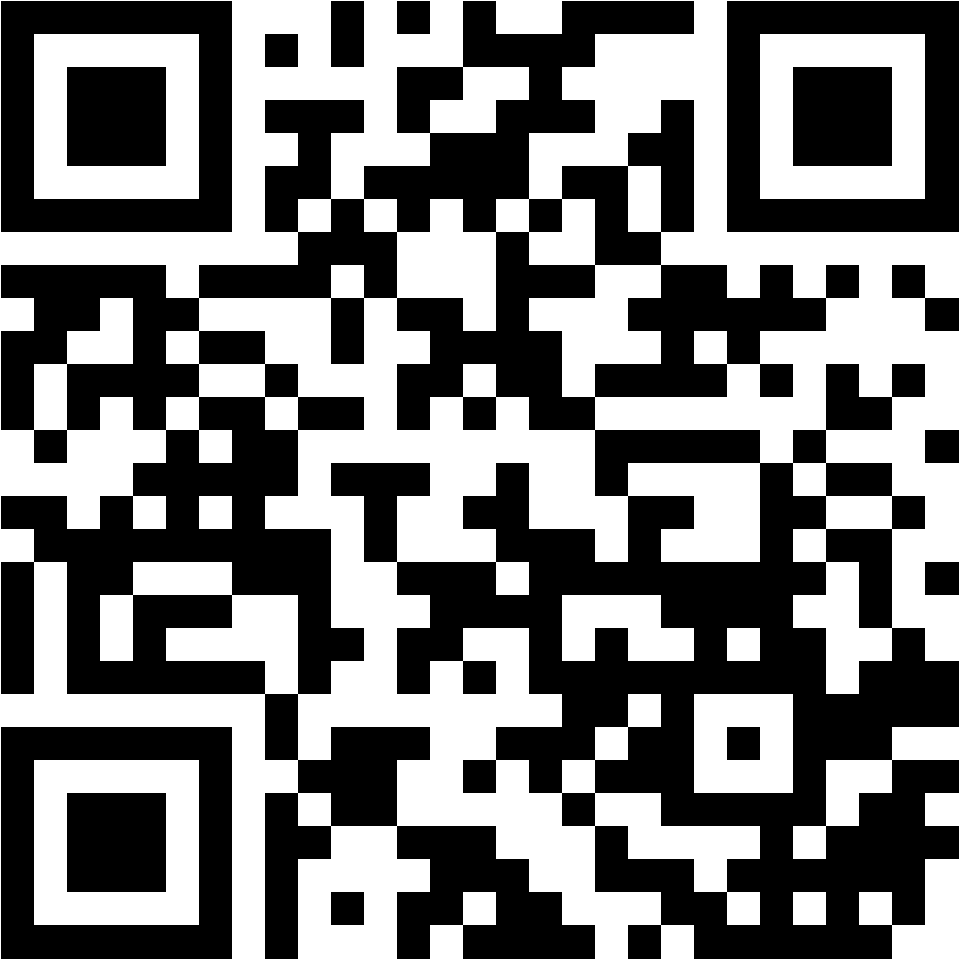 Lehrlingsportal.at Ein schwarz-weißer QR-Code mit einem verpixelten quadratischen Standardmuster auf weißem Hintergrund.