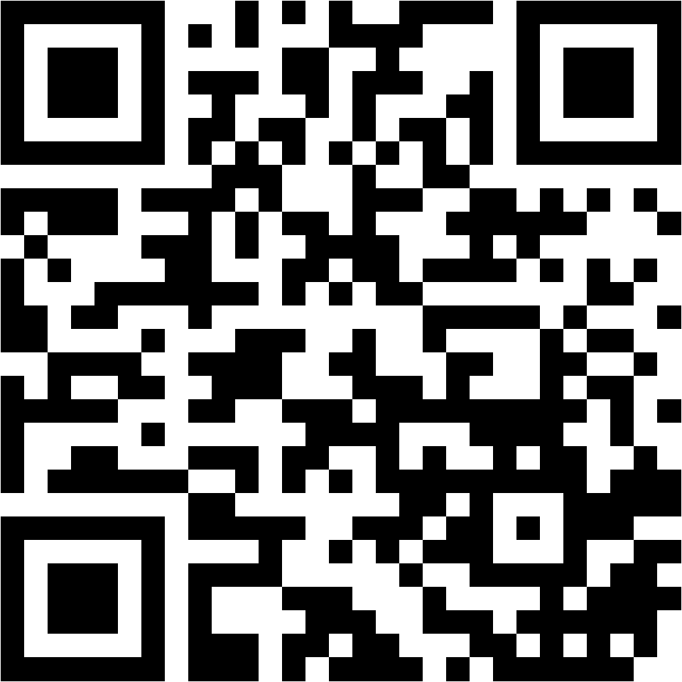Lehrlingsportal.at Schwarzer und weißer QR-Code auf weißem Hintergrund mit drei quadratischen Markierungen in den Ecken und einem komplexen Muster aus kleineren schwarzen und weißen Quadraten.