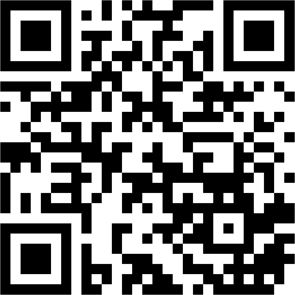 Lehrlingsportal.at Schwarzer und weißer QR-Code auf weißem Hintergrund, bestehend aus quadratischen Mustern, die zum Scannen mit einem mobilen Gerät verwendet werden.