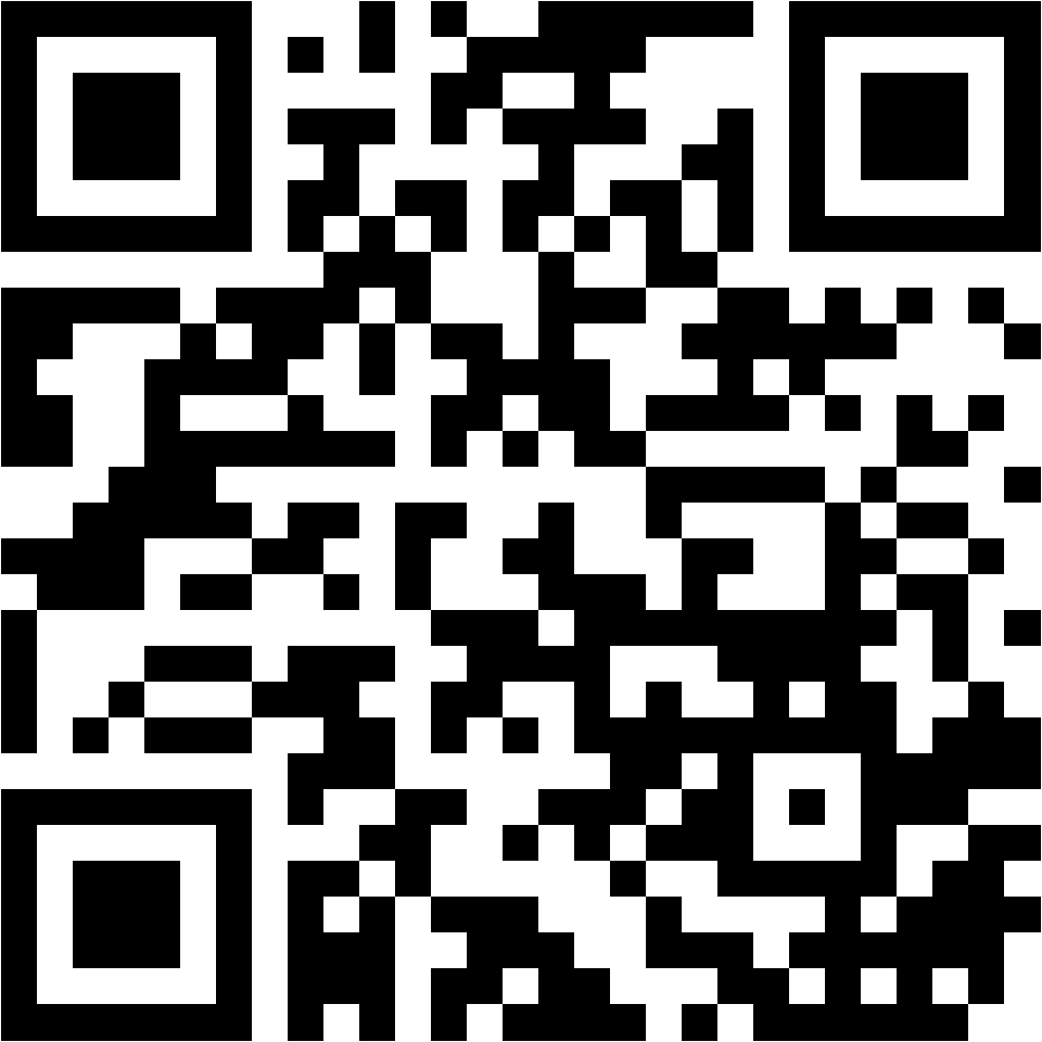 Lehrlingsportal.at Schwarzer und weißer QR-Code mit einem quadratischen Muster auf weißem Hintergrund.
