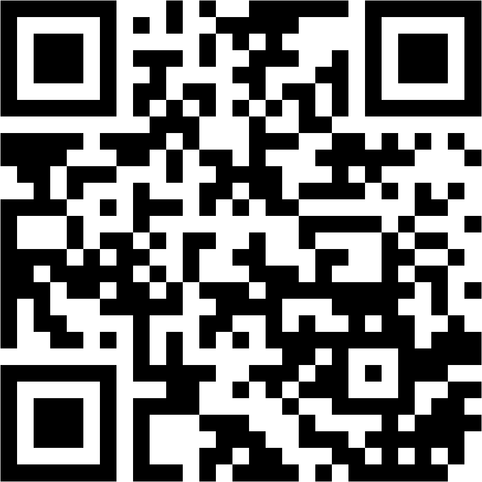 Lehrlingsportal.at Ein schwarz-weißer QR-Code mit einem quadratischen Standardmuster auf weißem Hintergrund.