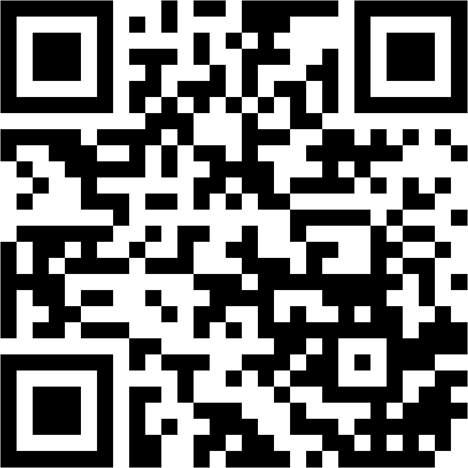 Lehrlingsportal.at Ein schwarz-weißer QR-Code auf weißem Hintergrund mit einem verpixelten quadratischen Muster zum Scannen und Abrufen von digitalen Informationen.
