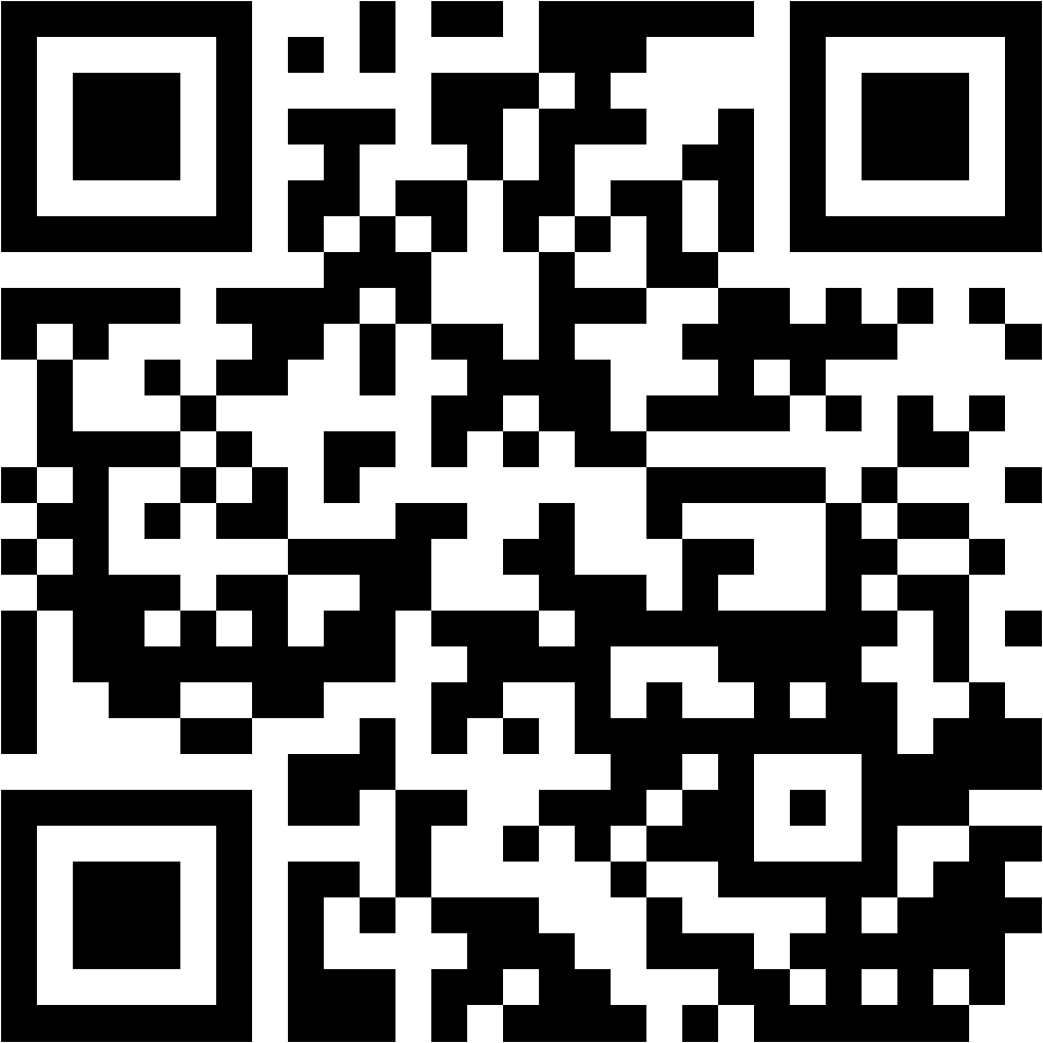 Lehrlingsportal.at Schwarzer und weißer QR-Code, bestehend aus quadratischen Mustern auf weißem Hintergrund.