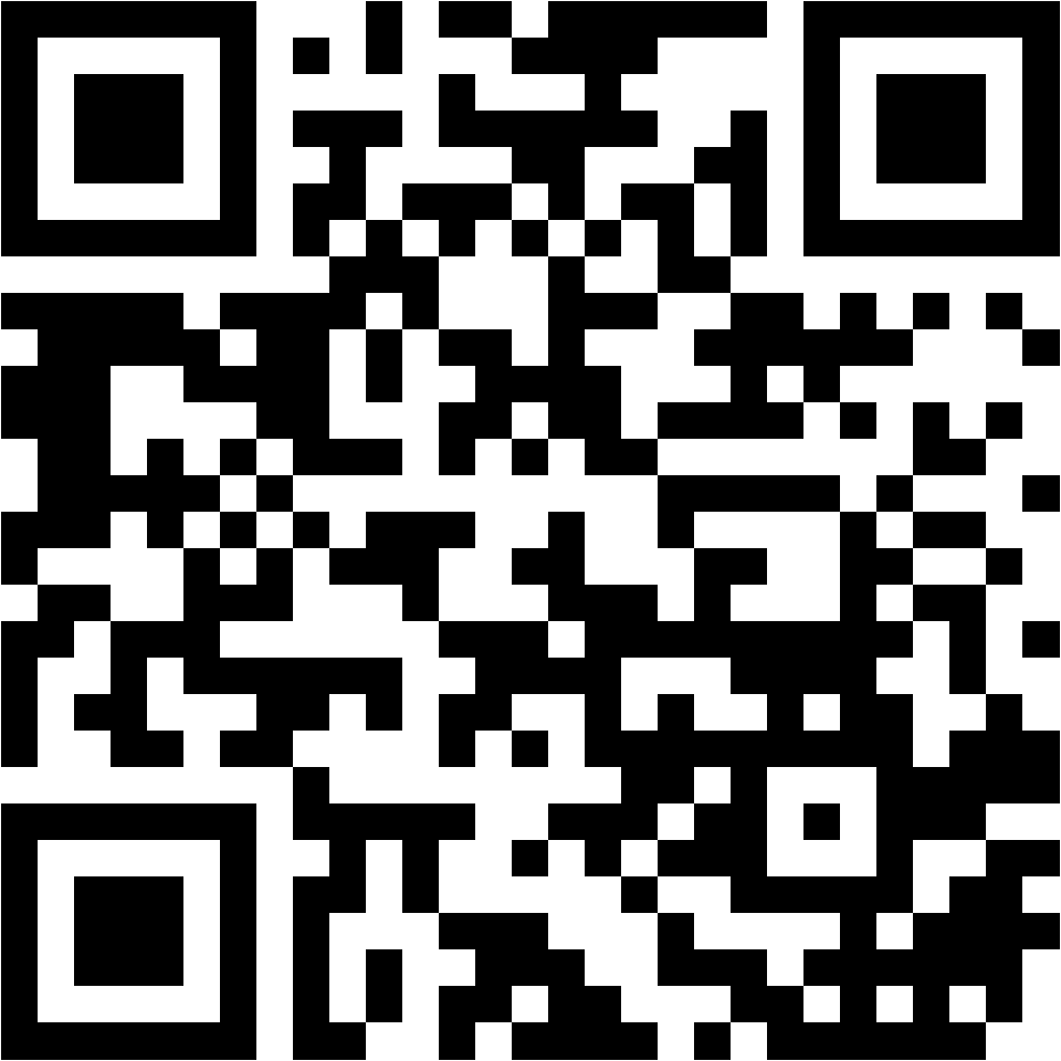 Lehrlingsportal.at Schwarzer und weißer QR-Code auf weißem Hintergrund. Der QR-Code besteht aus quadratischen Modulen, die in einem Gittermuster angeordnet sind.