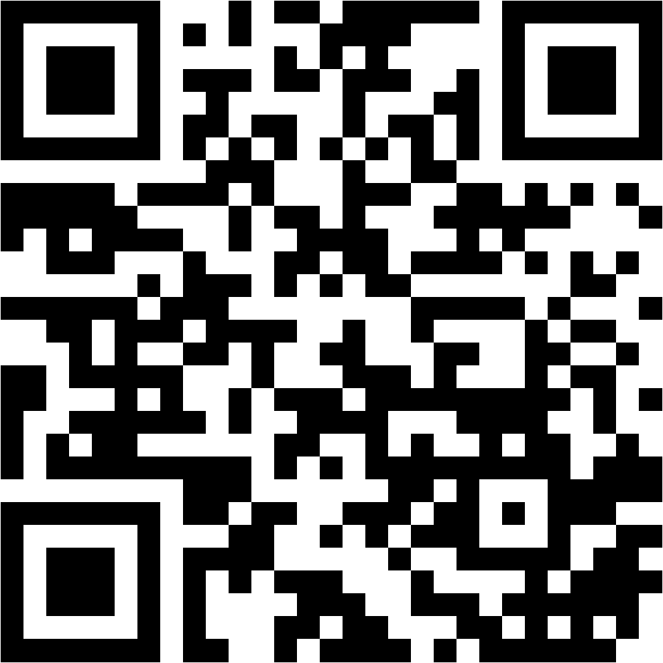 Lehrlingsportal.at Ein schwarz-weißer QR-Code mit einem quadratischen Muster auf weißem Hintergrund.