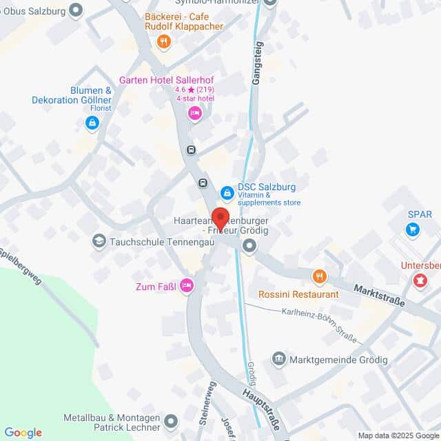 Lehrlingsportal.at Karte eines Stadtteils mit eingezeichneten Standorten wie Hotels, Restaurants und Geschäften. Straßen wie der Gansgraben und die Marktstraße sind sichtbar.