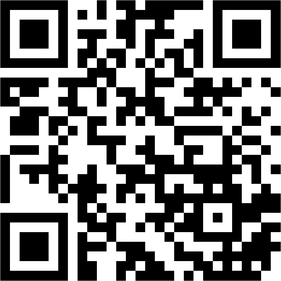 Lehrlingsportal.at Schwarzer und weißer QR-Code, bestehend aus quadratischen Mustern auf weißem Hintergrund.
