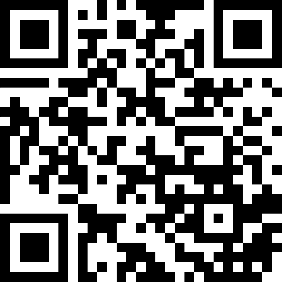 Lehrlingsportal.at Schwarzer und weißer QR-Code, bestehend aus quadratischen und rechteckigen Pixelmustern auf weißem Hintergrund.