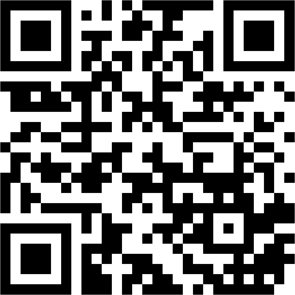 Lehrlingsportal.at Schwarzer und weißer QR-Code auf weißem Hintergrund, bestehend aus quadratischen und rechteckigen Mustern.