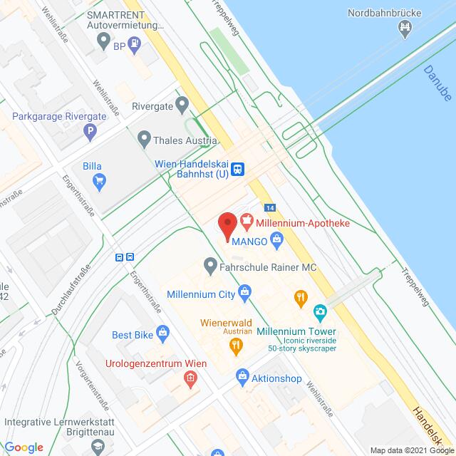 Anfahrtsmappe von Lehrbetrieb A1 Telekom Austria AG nach A1 Telekom Austria AG – Handelskai 94-96, 1200 Wien – Anfahrtsmappe