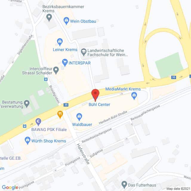 Anfahrtsmappe von Lehrbetrieb A1 Telekom Austria AG nach A1 Telekom Austria AG – Wiener Straße 96-102, 3500 Krems an der Donau – Anfahrtsmappe