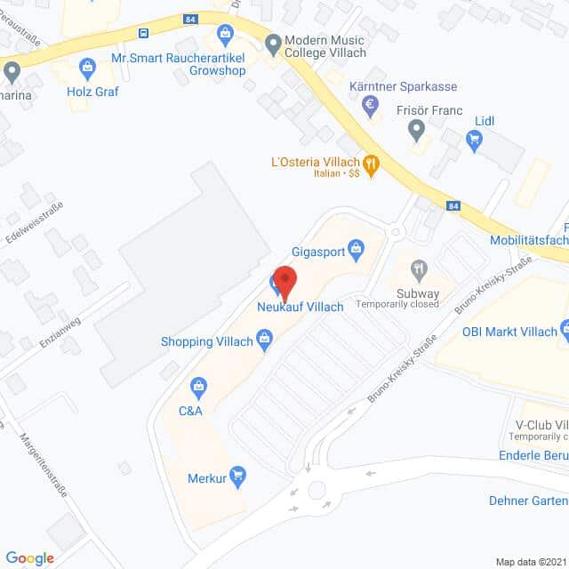 Anfahrtsmappe von Lehrbetrieb C&A Mode nach C&A Mode – Bruno-Kreisky-Straße 25, 9500 Villach – Anfahrtsmappe