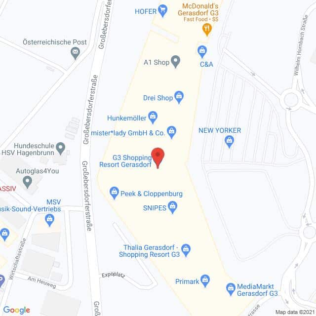 Anfahrtsmappe von Lehrbetrieb C&A Mode nach C&A Mode – G3 Platz 1, 2201 Gerasdorf bei Wien – Anfahrtsmappe