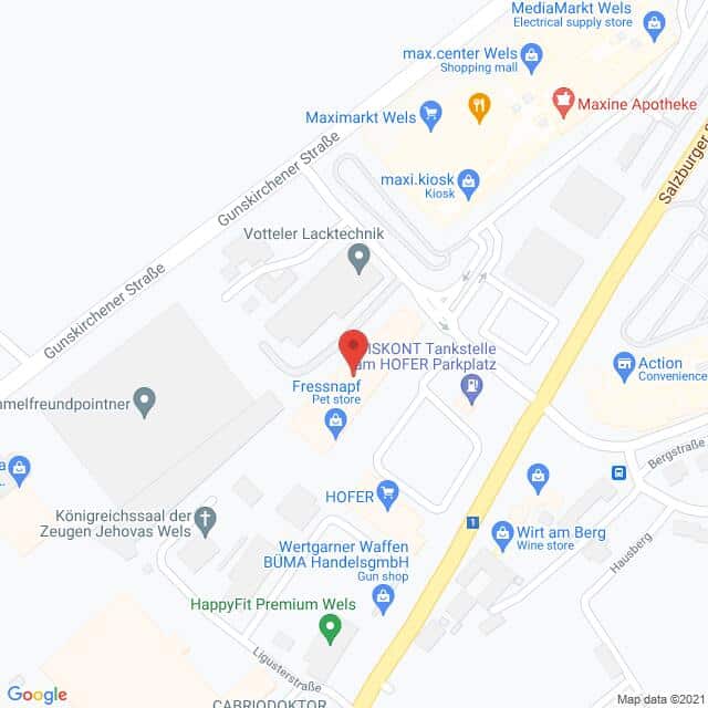 Denns Biomarkt – Malvenstr. 5, 4600 Wels Anfahrtsmappe