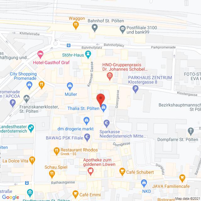 Anfahrtsmappe von Lehrbetrieb Fielmann GmbH nach Fielmann GmbH – Kremser Gasse 14, 3100 Sankt Pölten – Anfahrtsmappe