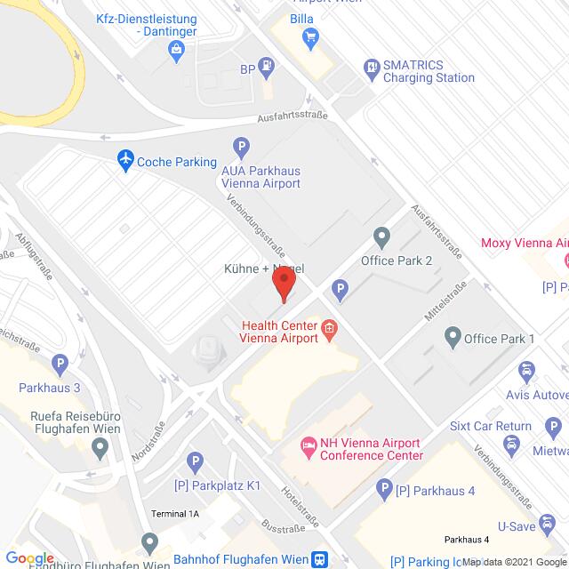 Anfahrtsmappe von Lehrbetrieb Kühne + Nagel Gesm.b.H. nach Headoffice – Objekt 645, Wien Flughafen, 1300 Wien Flughafen – Anfahrtsmappe
