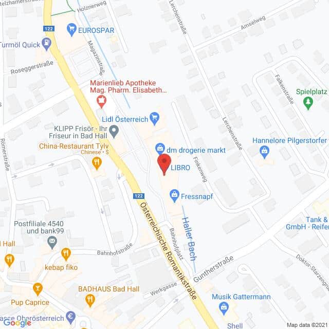 Anfahrtsmappe von Lehrbetrieb LIBRO Handelsgesellschaft mbH nach LIBRO Handelsgesellschaft mbH – Bahnhofsplatz 11, 4540 Bad Hall – Anfahrtsmappe
