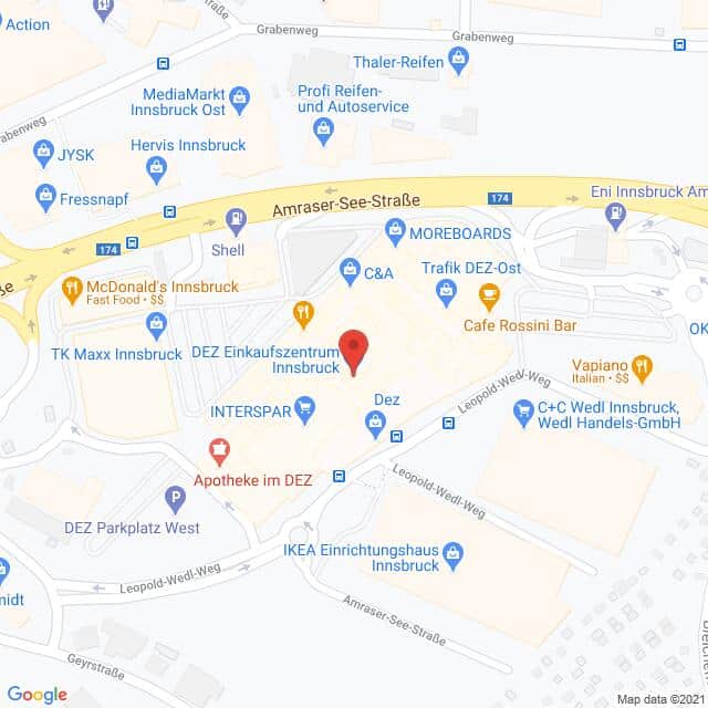 Anfahrtsmappe von Lehrbetrieb McSHARK nach McSHARK – Amraser-See-Straße 56a, 6020 Innsbruck – Anfahrtsmappe