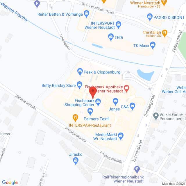 Anfahrtsmappe von Lehrbetrieb McSHARK nach McSHARK – Zehnergürtel 12-24, 2700 Wiener Neustadt – Anfahrtsmappe