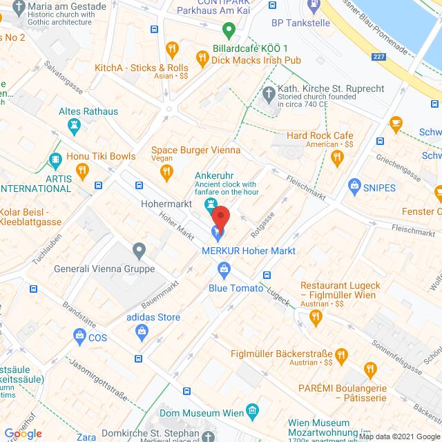 Anfahrtsmappe von Lehrbetrieb MERKUR nach MERKUR – Hoher Markt 12, 1010 Wien – Anfahrtsmappe