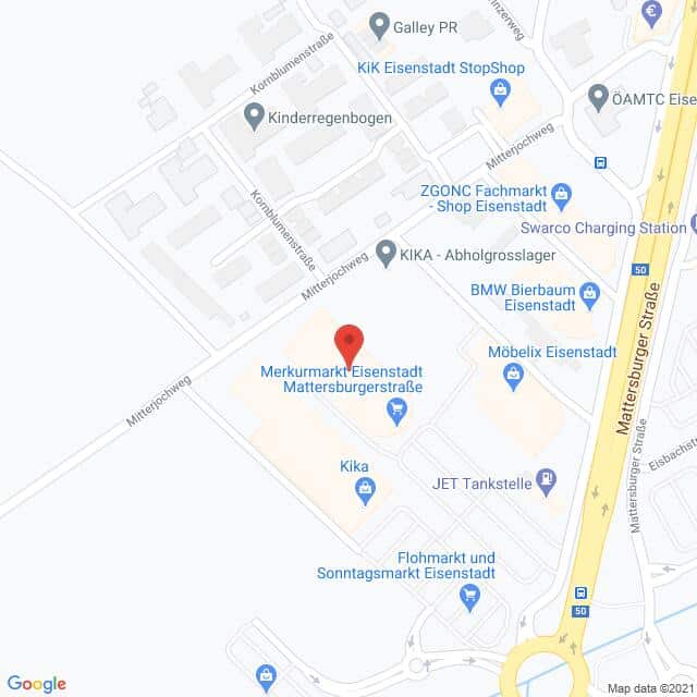 Anfahrtsmappe von Lehrbetrieb MERKUR nach MERKUR – Mattersburger Straße 50, 7000 Eisenstadt – Anfahrtsmappe