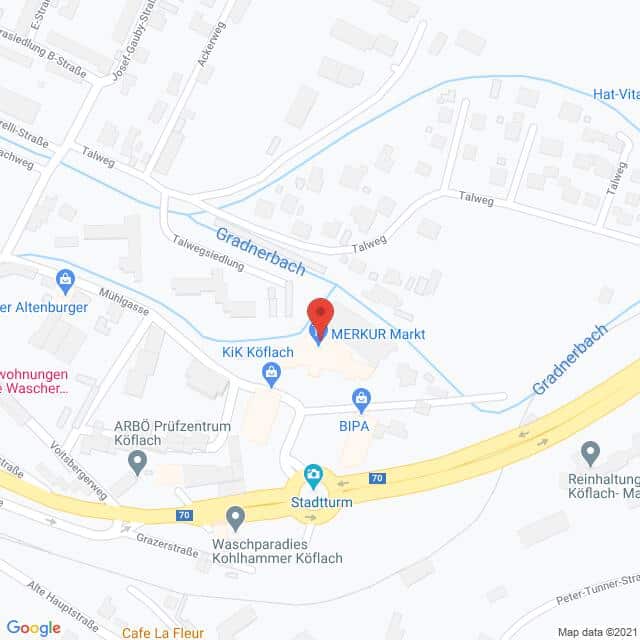 Anfahrtsmappe von Lehrbetrieb MERKUR nach MERKUR – Mühlgasse 17, 8580 Köflach – Anfahrtsmappe