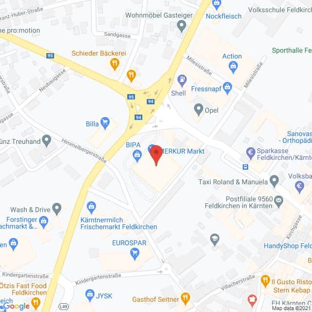 Anfahrtsmappe von Lehrbetrieb MERKUR nach MERKUR – Ossiacher Bundesstraße 1, 9560 Feldkirchen in Kärnten – Anfahrtsmappe