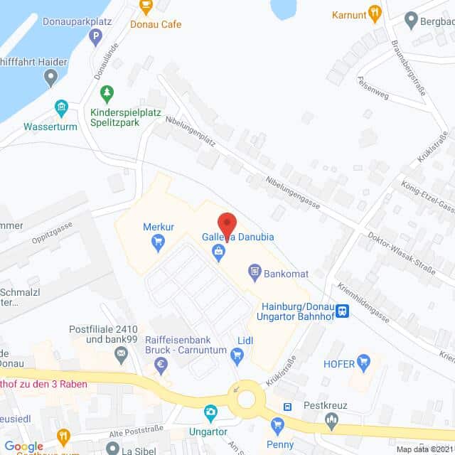 Anfahrtsmappe von Lehrbetrieb MERKUR nach MERKUR – Pressburger Reichsstraße 1, 2410 Hainburg an der Donau – Anfahrtsmappe