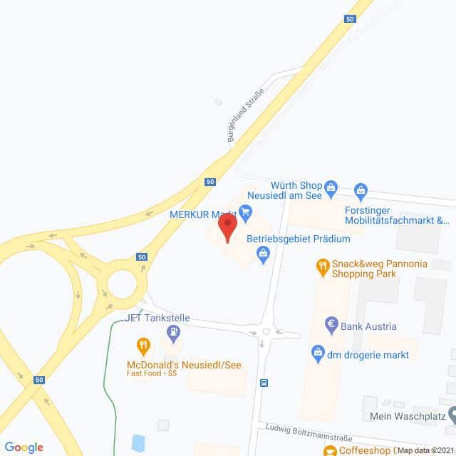 Anfahrtsmappe von Lehrbetrieb MERKUR nach MERKUR – Wiener Straße 120, 7100 Neusiedl am See – Anfahrtsmappe