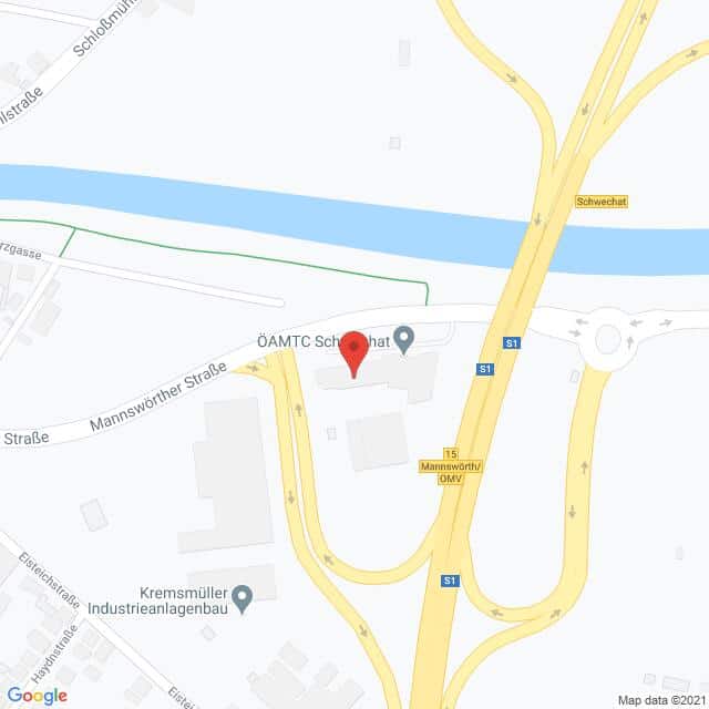 Anfahrtsmappe von Lehrbetrieb ÖAMTC nach ÖAMTC – Mannswörther Straße 26, 2320 Schwechat – Anfahrtsmappe