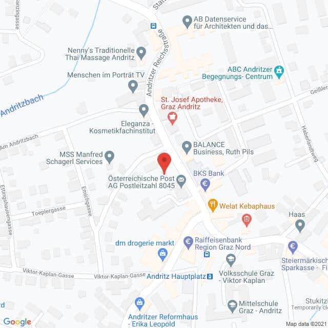 Anfahrtsmappe von Lehrbetrieb Österreichische Post nach Österreichische Post – Andritzer Reichsstraße 37a, 8045 Graz – Anfahrtsmappe