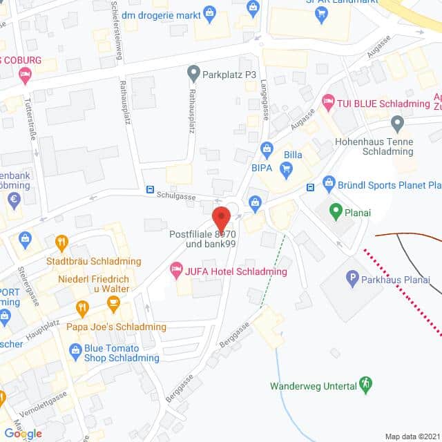 Anfahrtsmappe von Lehrbetrieb Österreichische Post nach Österreichische Post – Coburgstraße 49, 8970 Schladming – Anfahrtsmappe