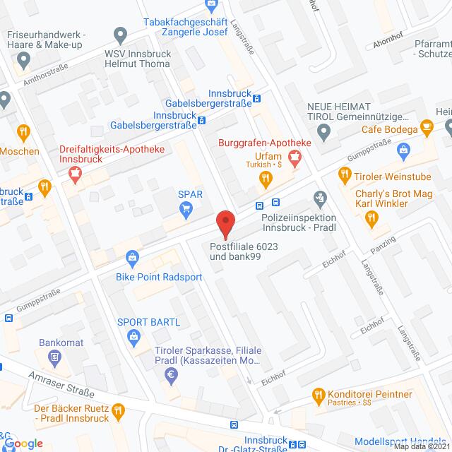 Anfahrtsmappe von Lehrbetrieb Österreichische Post nach Österreichische Post – Gumppstraße 26, 6020 Innsbruck – Anfahrtsmappe