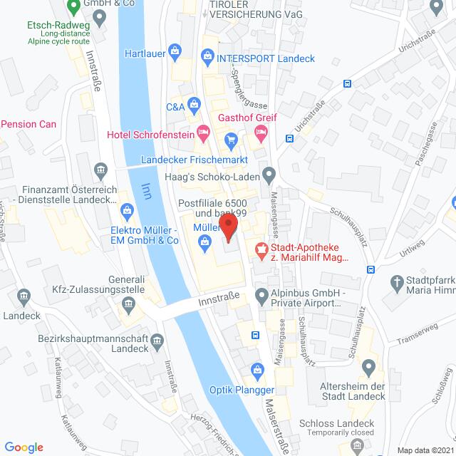 Anfahrtsmappe von Lehrbetrieb Österreichische Post nach Österreichische Post – Malserstraße 21, 6500 Landeck – Anfahrtsmappe