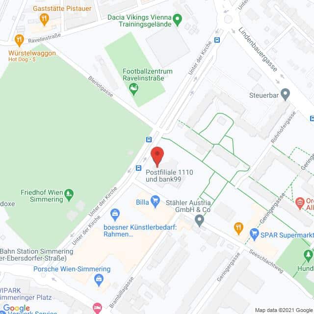 Anfahrtsmappe von Lehrbetrieb Österreichische Post nach Österreichische Post – Unter der Kirche 22, 1110 Wien – Anfahrtsmappe