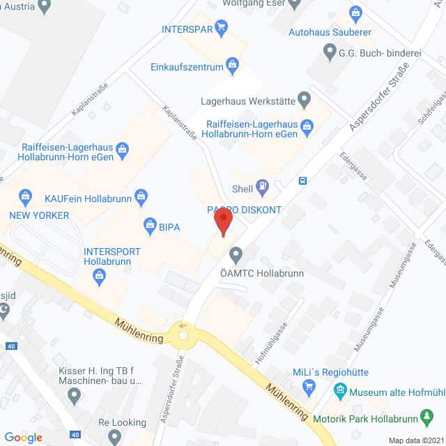 Anfahrtsmappe von Lehrbetrieb PAGRO nach Pagro Hollabrunn – Aspersdorfer Straße 11b, 2020 Gemeinde Hollabrunn – Anfahrtsmappe