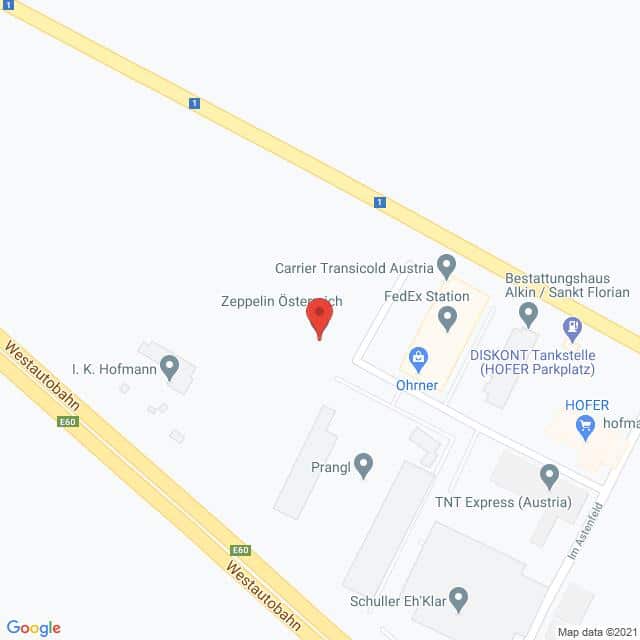 Anfahrtsmappe von Lehrbetrieb Zeppelin Österreich GmbH nach St. Florian – Tagerbachstraße, 4490 St. Florian – Anfahrtsmappe