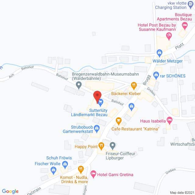 Anfahrtsmappe von Lehrbetrieb Sutterlüty Handels GmbH nach Sutterlüty Bezau – Bahnhof 741, 6870 Bezau – Anfahrtsmappe
