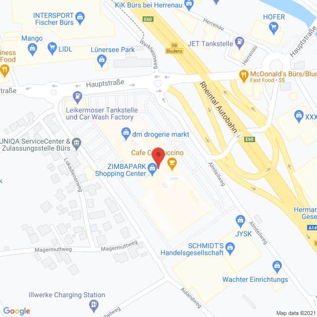 Anfahrtsmappe von Lehrbetrieb Thalia Buch & Medien GmbH nach Thalia Buch & Medien GmbH – Almteilweg 1, 6706 Bürs – Anfahrtsmappe