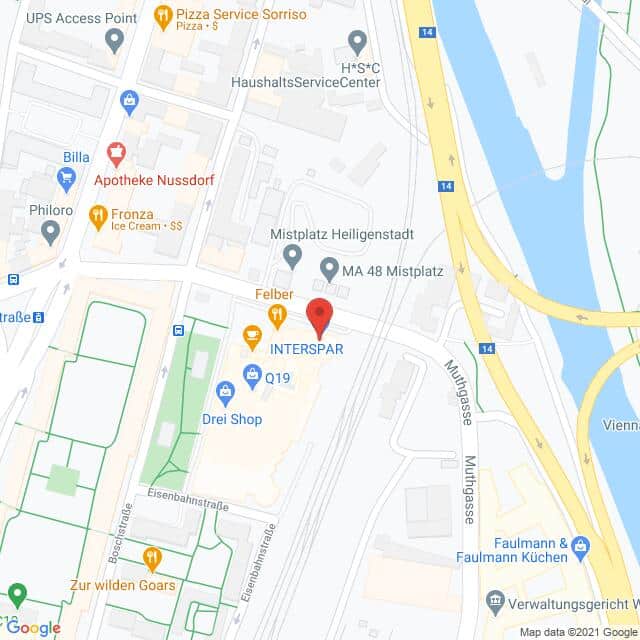 Anfahrtsmappe von Lehrbetrieb Thalia Buch & Medien GmbH nach Thalia Buch & Medien GmbH – Grinzinger Straße 112, 1190 Wien – Anfahrtsmappe