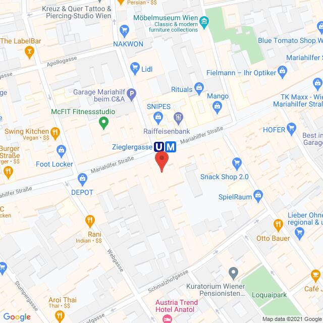 Anfahrtsmappe von Lehrbetrieb Thalia Buch & Medien GmbH nach Thalia Buch & Medien GmbH – Mariahilfer Straße 99, 1060 Wien – Anfahrtsmappe
