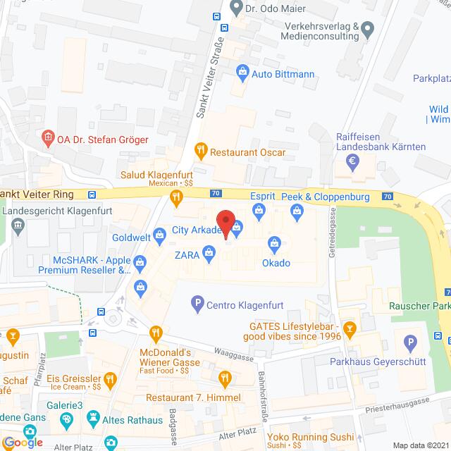 Anfahrtsmappe von Lehrbetrieb Thalia Buch & Medien GmbH nach Thalia Buch & Medien GmbH – Sankt Veiter Ring 20, 9020 Klagenfurt am Wörthersee – Anfahrtsmappe
