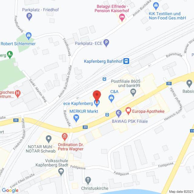 Anfahrtsmappe von Lehrbetrieb Thalia Buch & Medien GmbH nach Thalia Buch & Medien GmbH – Wiener Straße 35a, 8605 Kapfenberg – Anfahrtsmappe
