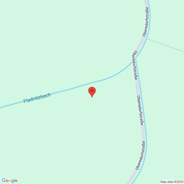 Lehrlingsportal.at Karte mit der Kreuzung Fladnitzbach/Oberdorferstraße. In der Nähe der Kreuzung befindet sich eine rote Stecknadel.