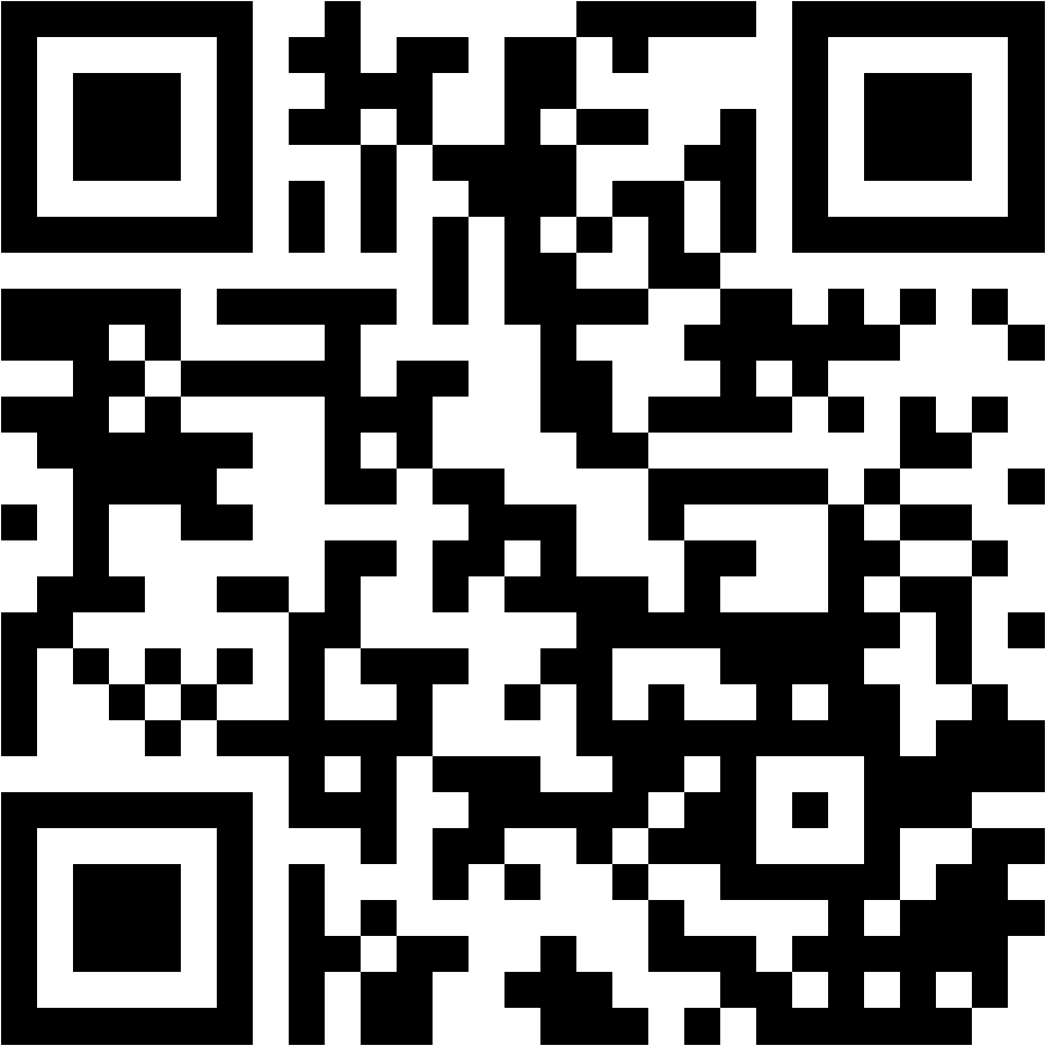 Lehrlingsportal.at Schwarz-weißer QR-Code, der aus einem quadratischen Gittermuster mit drei größeren Quadraten in den Ecken besteht und zum Scannen und Abrufen von digitalen Informationen verwendet wird.