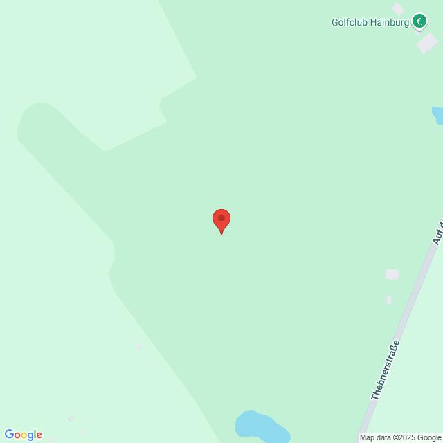 Lehrlingsportal.at Eine Karte mit einer Stecknadel in einer Grünanlage in der Nähe des Golfclubs Hainburg und der Thebnerstraße mit minimalen Details zur Umgebung.
