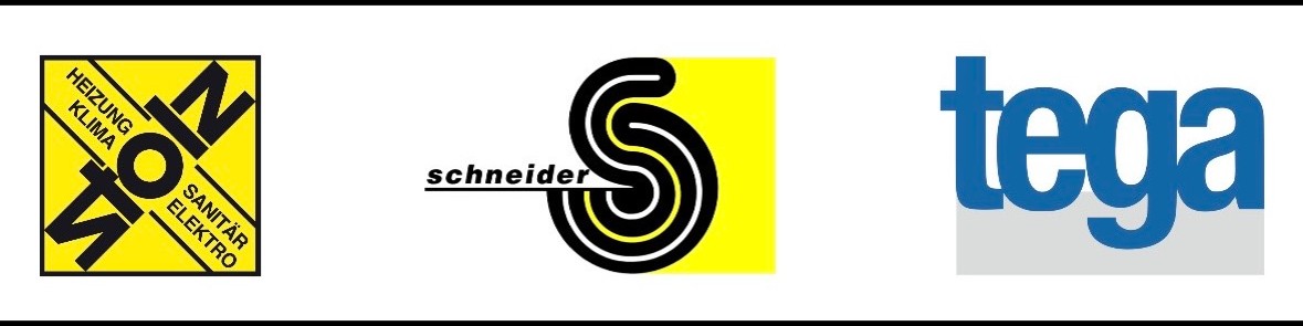 Lehrlingsportal.at Logos von drei Unternehmen: MONT (gelb und schwarz), Schneider (schwarze Linien auf gelb) und tega (blauer Text auf weiß).